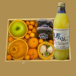 Luxe Japanese Fruits & Aomori Apple Juice Gift Basket
