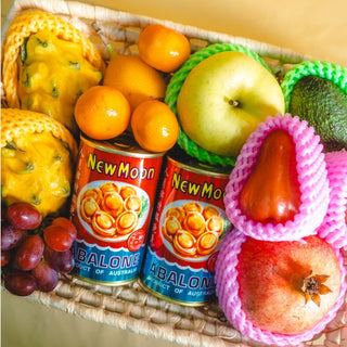 cny premium abalone fruit gift basket 