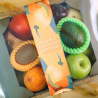 cny mini fruit gift box with macarons