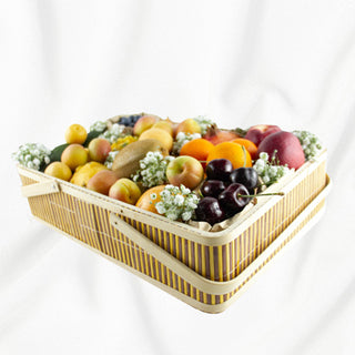 Elegant Bloom Fruit Gift Basket Deluxe