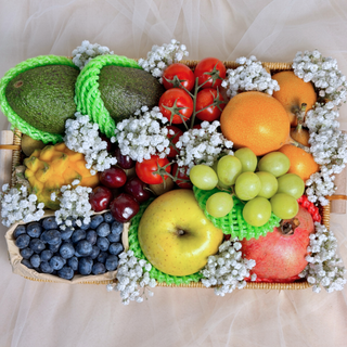Elegant Bloom Fruit Gift Basket Deluxe