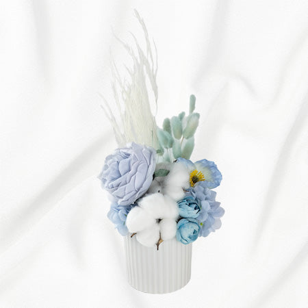 Everlasting Cotton Vase, Baby Blue