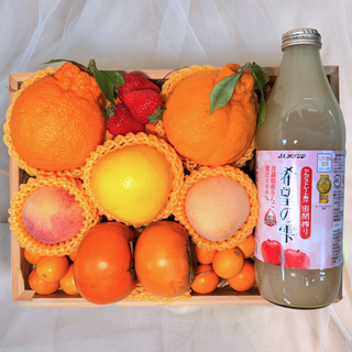 Luxe Japanese Fruits & Aomori Apple Juice Gift Basket